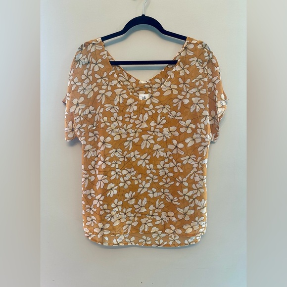CAbi Yellow and White Floral Blouse Small - Picture 1 of 4
